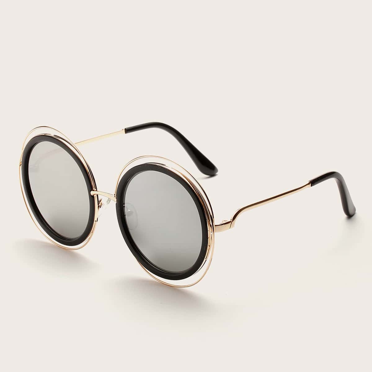 

Metal Round Frame Sunglasses, Grey