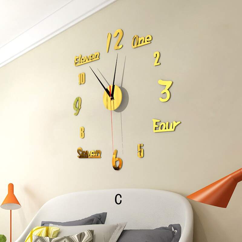 

1pc Mirror Surface Wall Clock, Multicolor