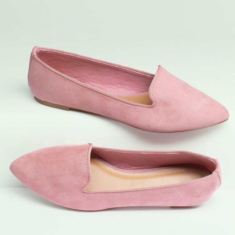 

Pointed Toe Slip On Flat Loafers, Pink