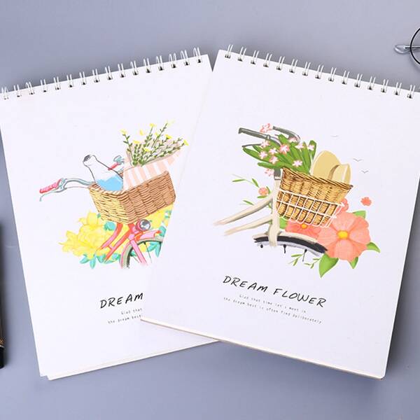 

1pack Random Flower Print Sketchbook