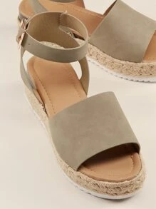 SHUZIA Giày đế xuồng màu trơn Màu Khaki Boho - Màu Khaki - Xem 2