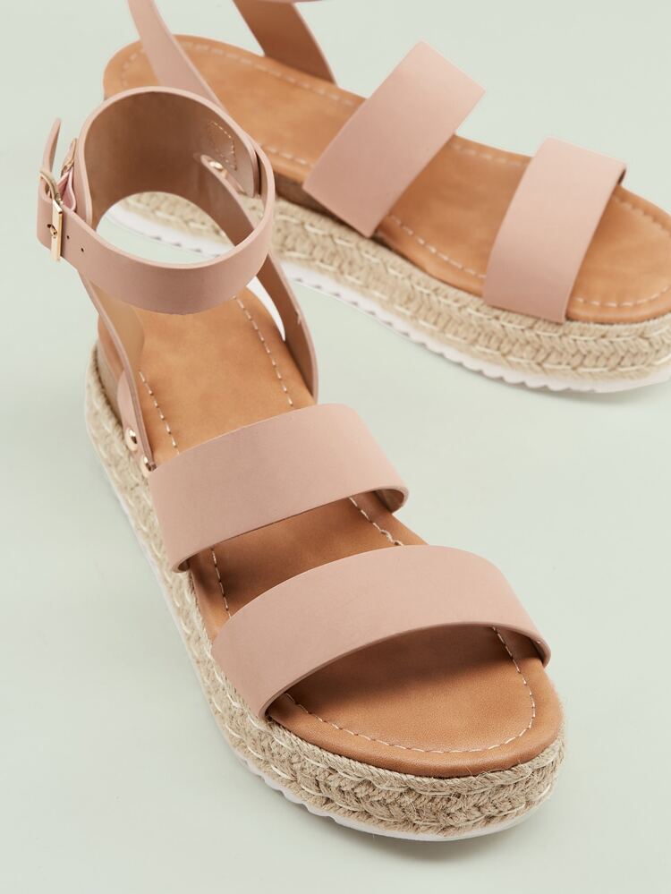 Two Band Buckled Ankle Platform Espadrille Sandals Summer Shoes Spring Shoes Spring Break Easter Vacation Shoes Casual Shoes Beach Shoes Mother's Day Present Summer Shoes