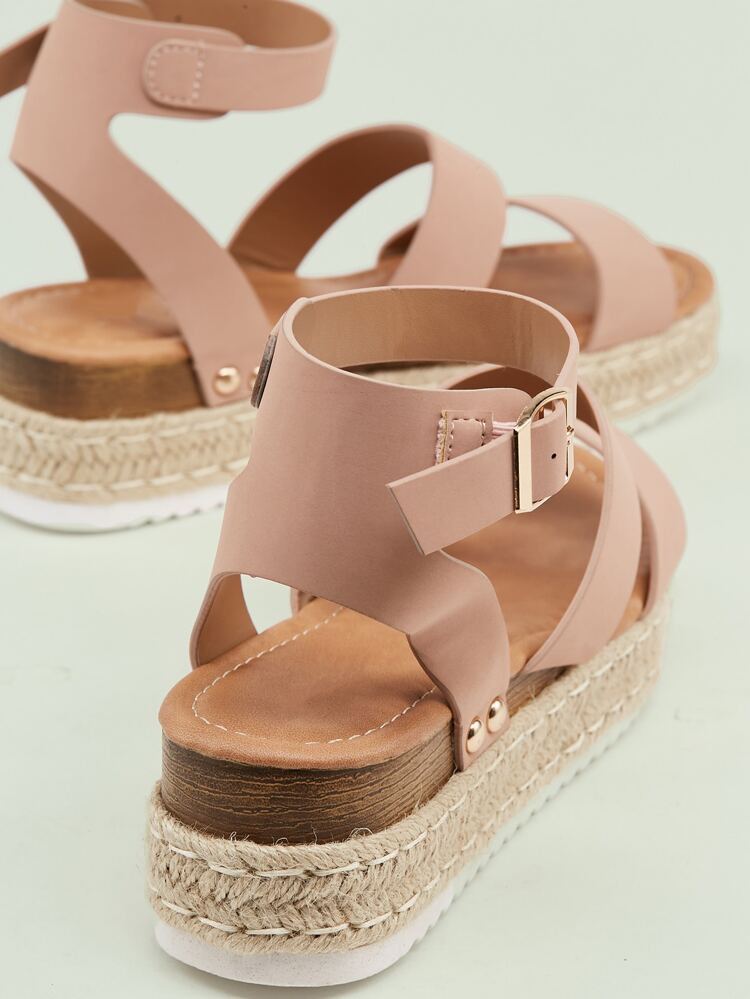 Two Band Buckled Ankle Platform Espadrille Sandals Summer Shoes Spring Shoes Spring Break Easter Vacation Shoes Casual Shoes Beach Shoes Mother's Day Present Summer Shoes