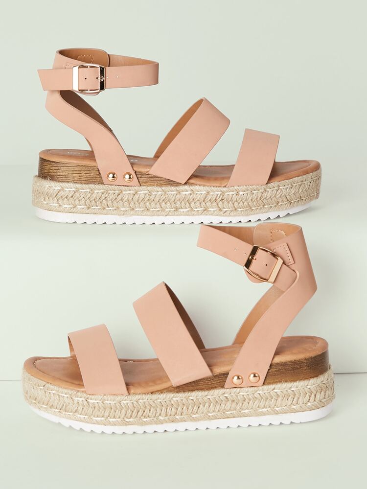 Two Band Buckled Ankle Platform Espadrille Sandals Summer Shoes Spring Shoes Spring Break Easter Vacation Shoes Casual Shoes Beach Shoes Mother's Day Present Summer Shoes
