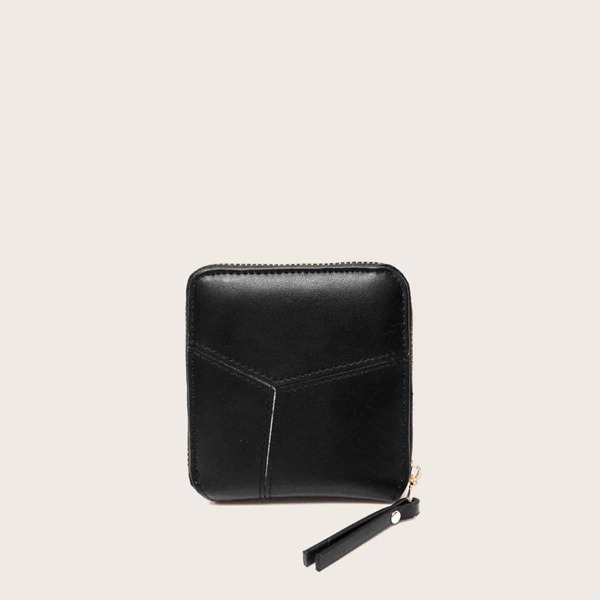 

Кошелек с молнией и швом, Чёрный