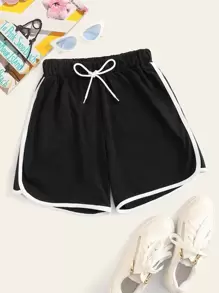 SHEIN Unity Quần short Dây kéo màu đen Thể thao - màu đen - Xem 1