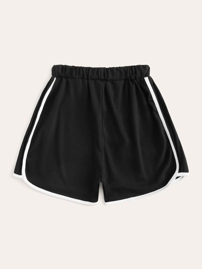 Short avec liseré contrastant et cordon à la taille