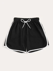 SHEIN Unity Quần short Dây kéo màu đen Thể thao - màu đen - Xem 3