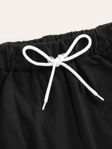 SHEIN Unity Quần short Dây kéo màu đen Thể thao - màu đen - Xem 4