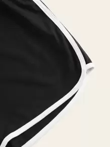 SHEIN Unity Quần short Dây kéo màu đen Thể thao - màu đen - Xem 5