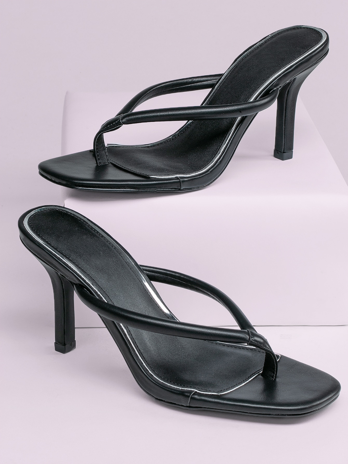 kitten heel thong sandals