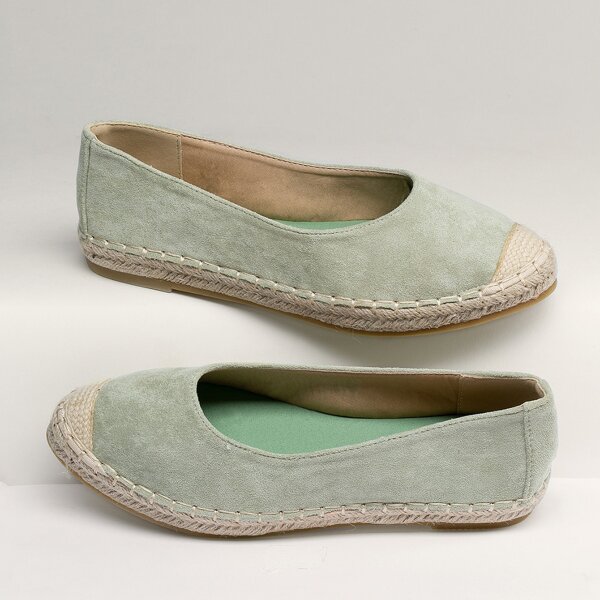 

Jute Toe Cap Espadrille Flats, Green