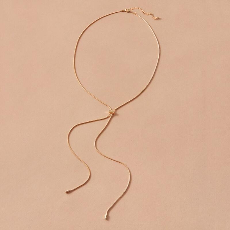 

1pc Simple Necklace, Gold
