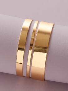 1入組鏤空開口手鐲 - 金黃色 - 查看 1