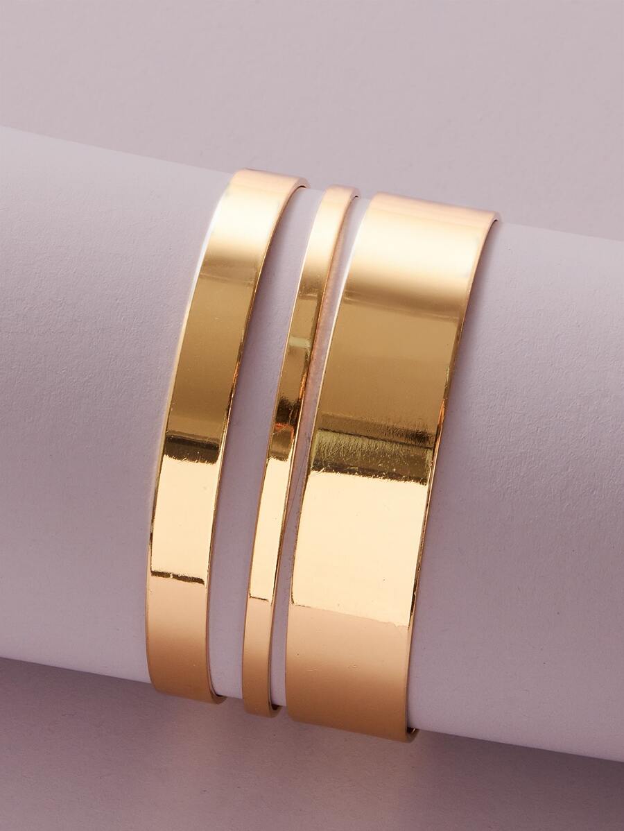 1入組鏤空開口手鐲 - 金黃色 - 查看 1