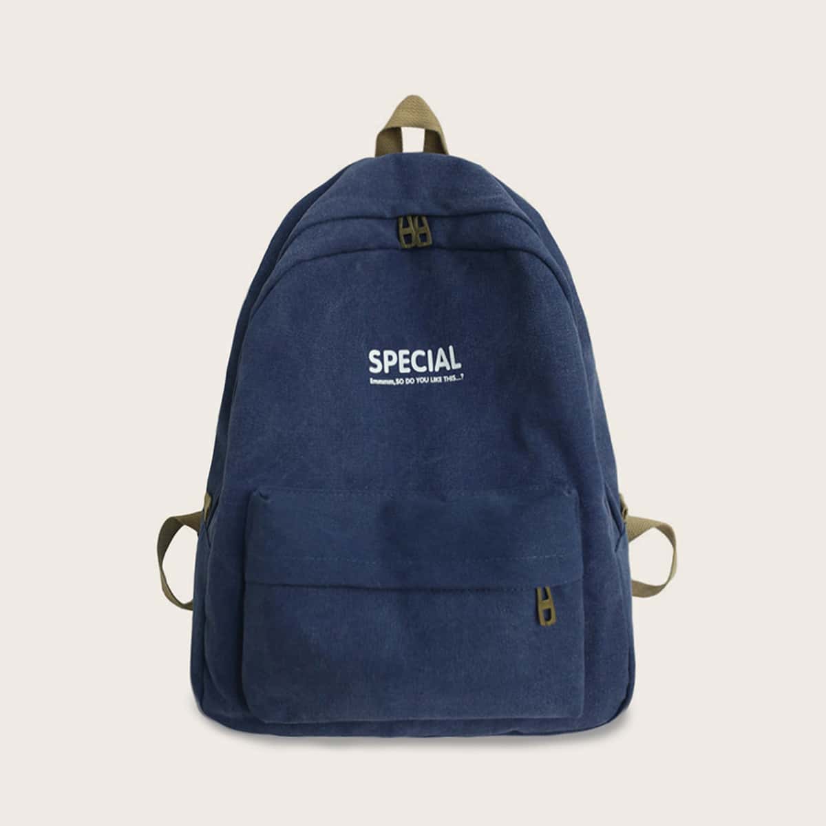 

Letter Graphic Pocket Front Backpack, Navy