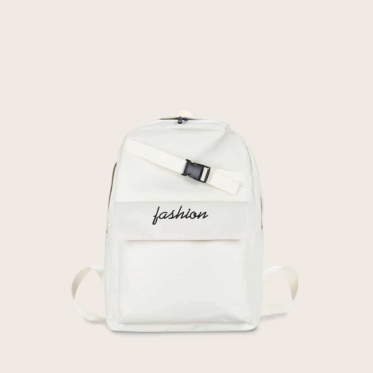 

Letter Graphic Pocket Front Backpack, White
