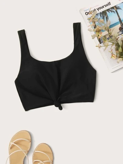 Knot Front Bikini Top, For Summer Beach Vacation