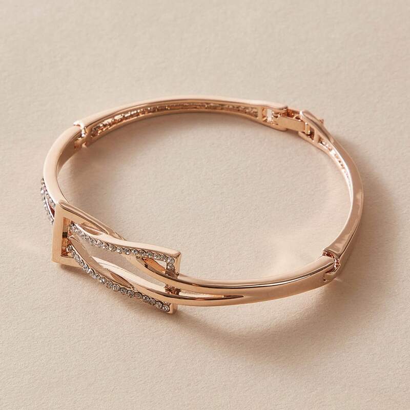

1pack Rhinestone Decor Bracelet, Gold