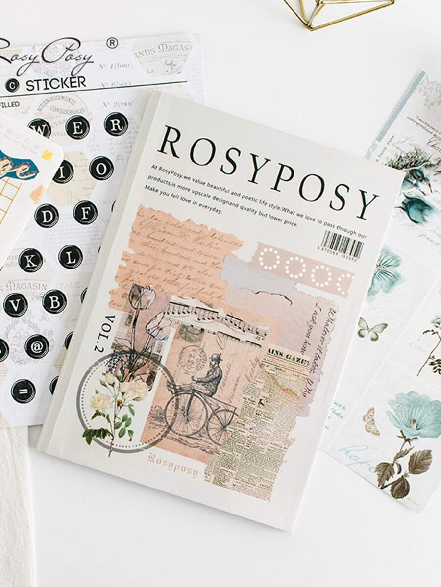 20sheets復古混合圖案貼紙 - 彩色 - 查看 1