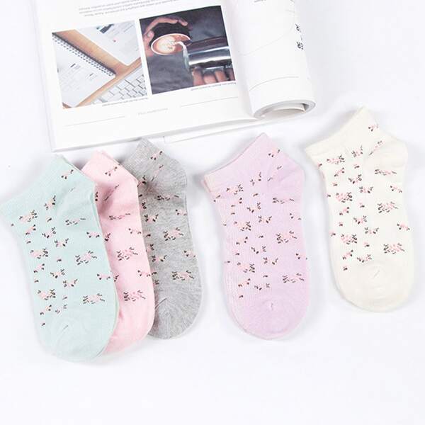 

Цветочные носки для девочек 5 пар, Многоцветный