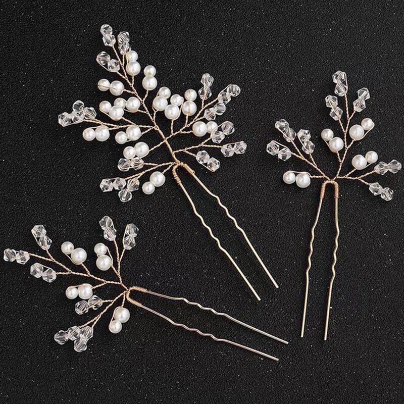 

3pcs Faux Pearl Decor Hair Pin, Multicolor