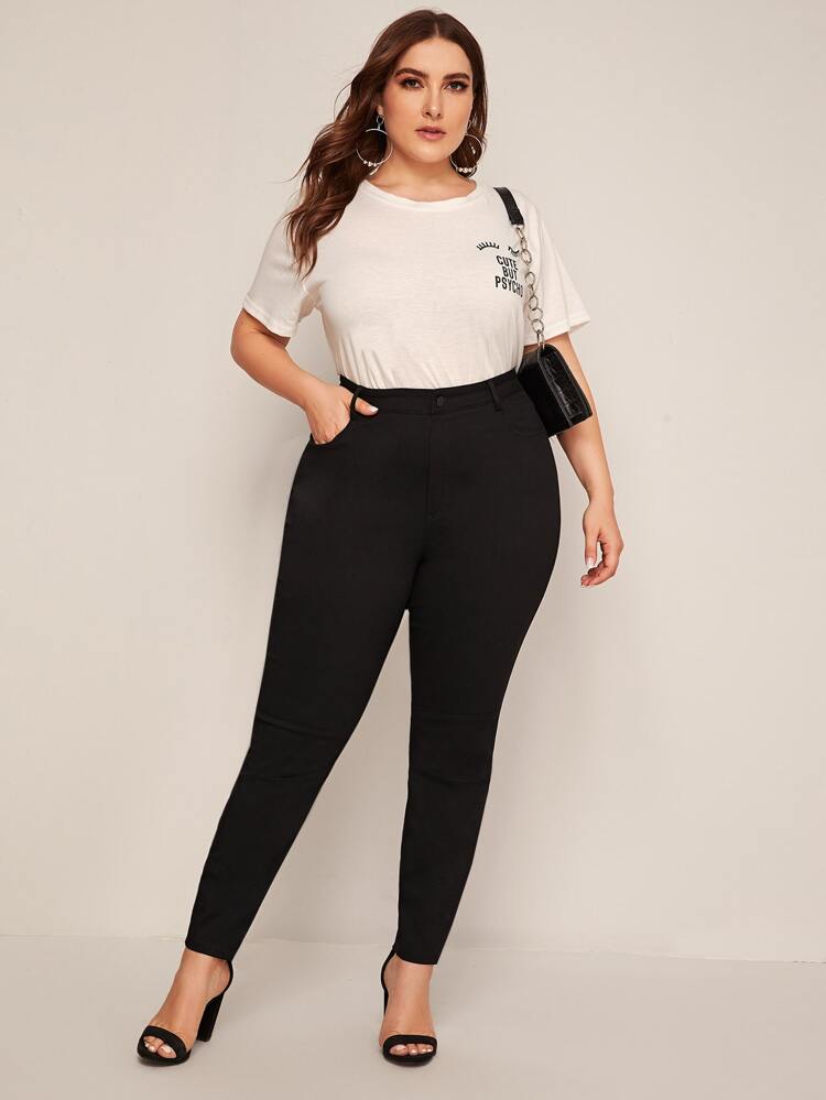 Plus High Rise Solid Skinny Pants Women Spring Summer Pant Fall Cloth For Women