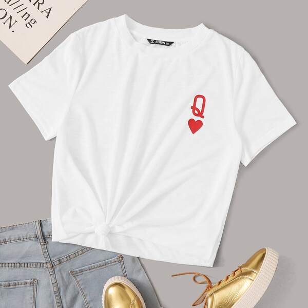 

Вязаная футболка с оригинальным принтом, Белые