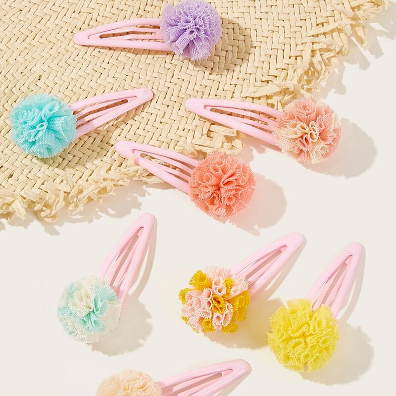 

8pcs Flower Decor Hair Clip, Multicolor