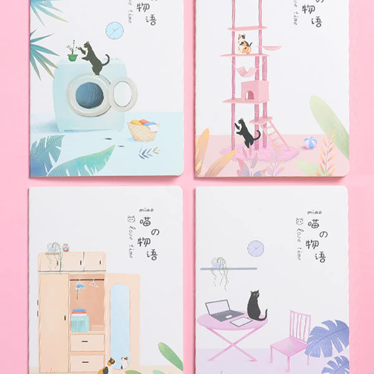 

4pack Cartoon Graphic Notebook