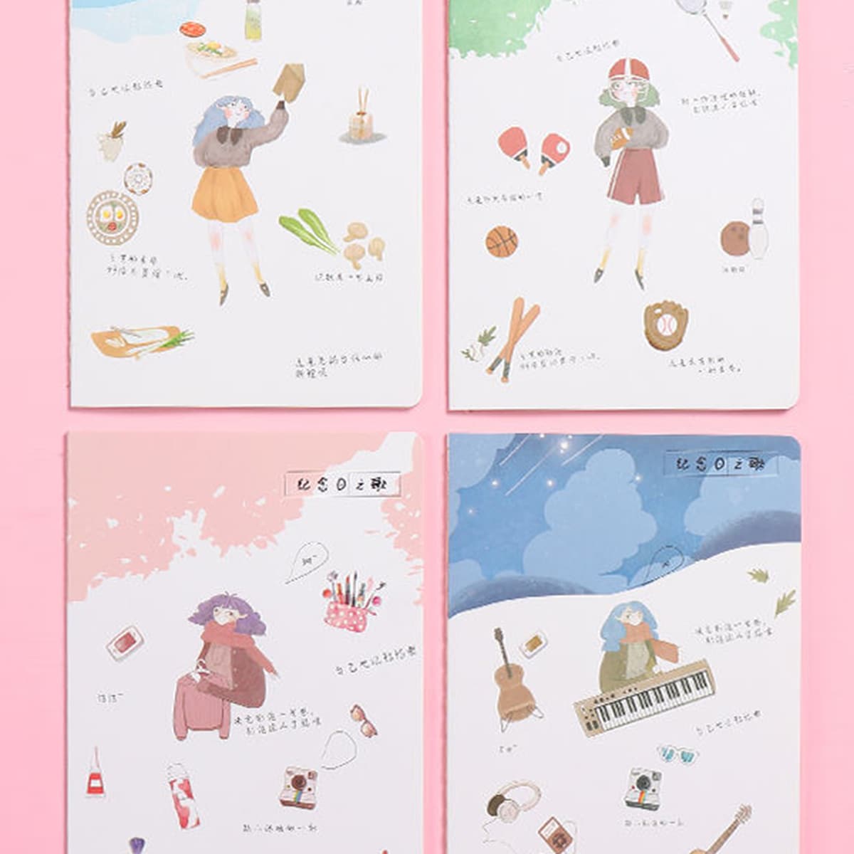 

4pack Figure Graphic Notebook