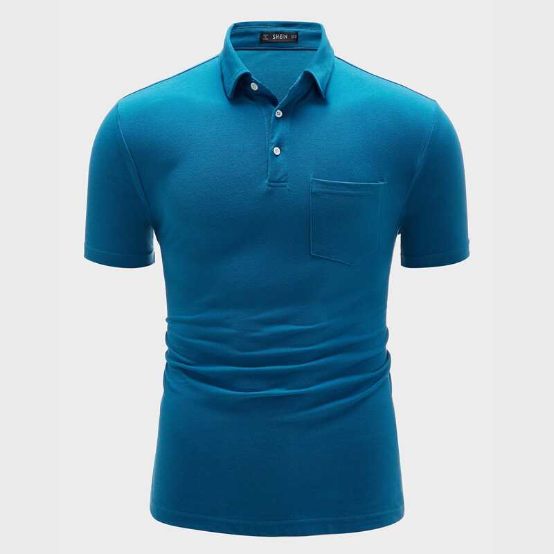

Guys Pocket Patched Polo Shirt, Blue
