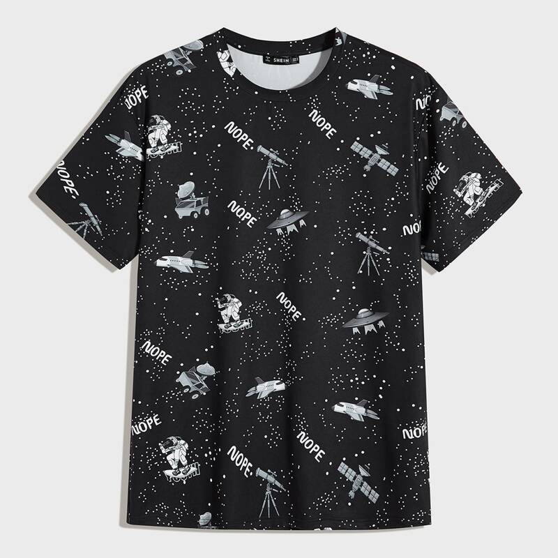 

Guys Allover Print Tee, Black and white