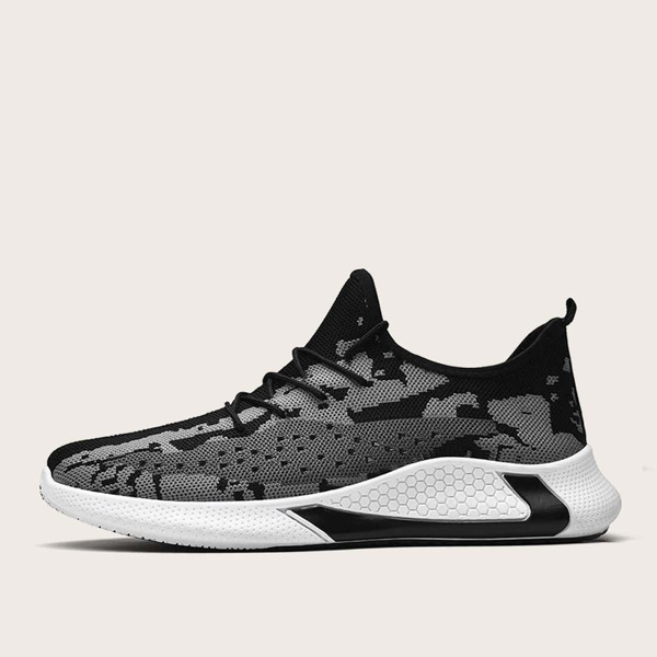 

Men Lace-up Front Wide Fit Sneakers, Black