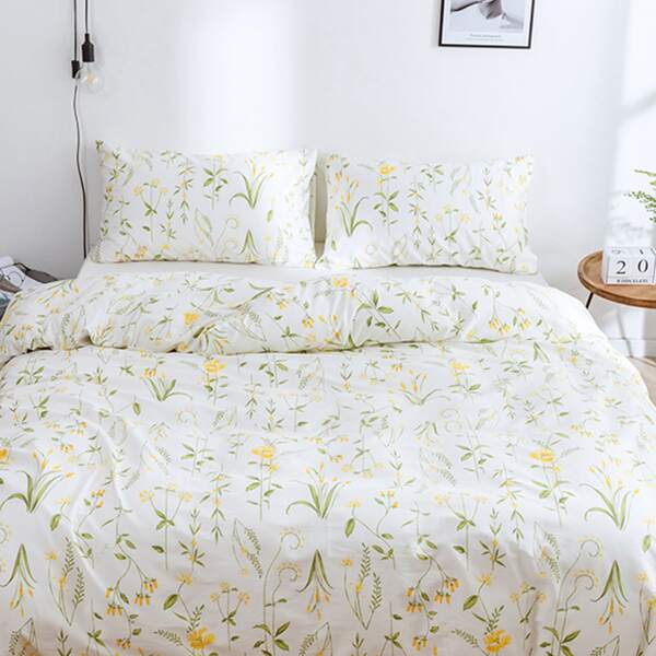 

Flower Print Bedding Set Without Filler, Multicolor