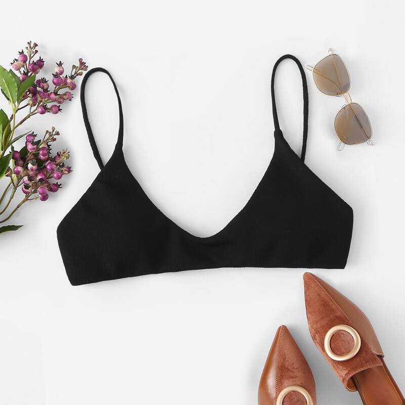 

Solid Bikini Top, Black