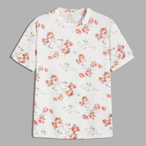 

Мужской цветочный сетчатый топ, Многоцветный