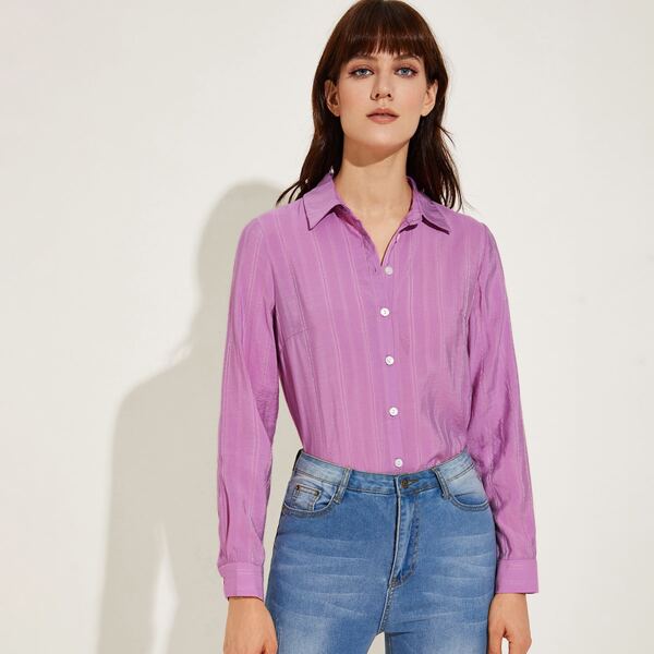 

Metallic Thread Detail Blouse, Purple