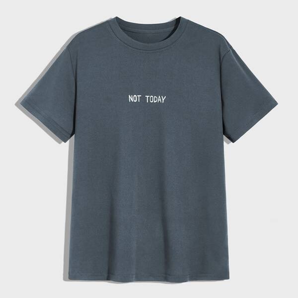 

Men Letter Graphic Tee, Blue
