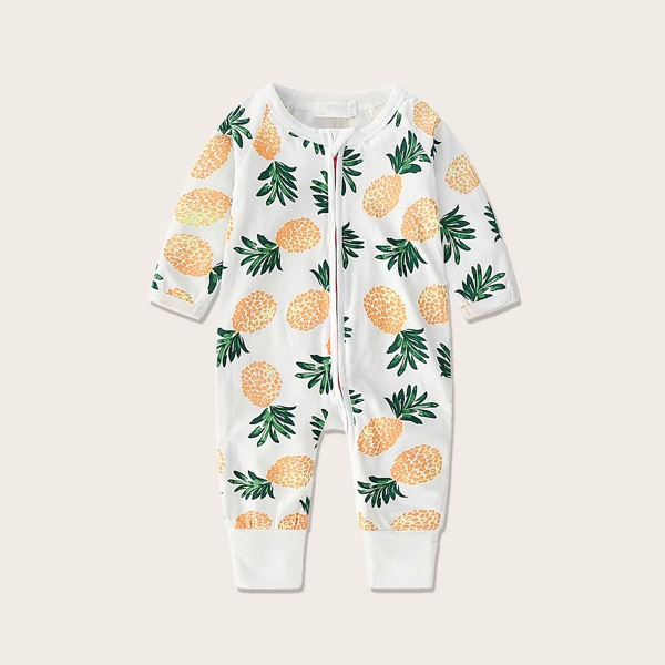 

Toddler Girls Pineapple Print Jumpsuit, White