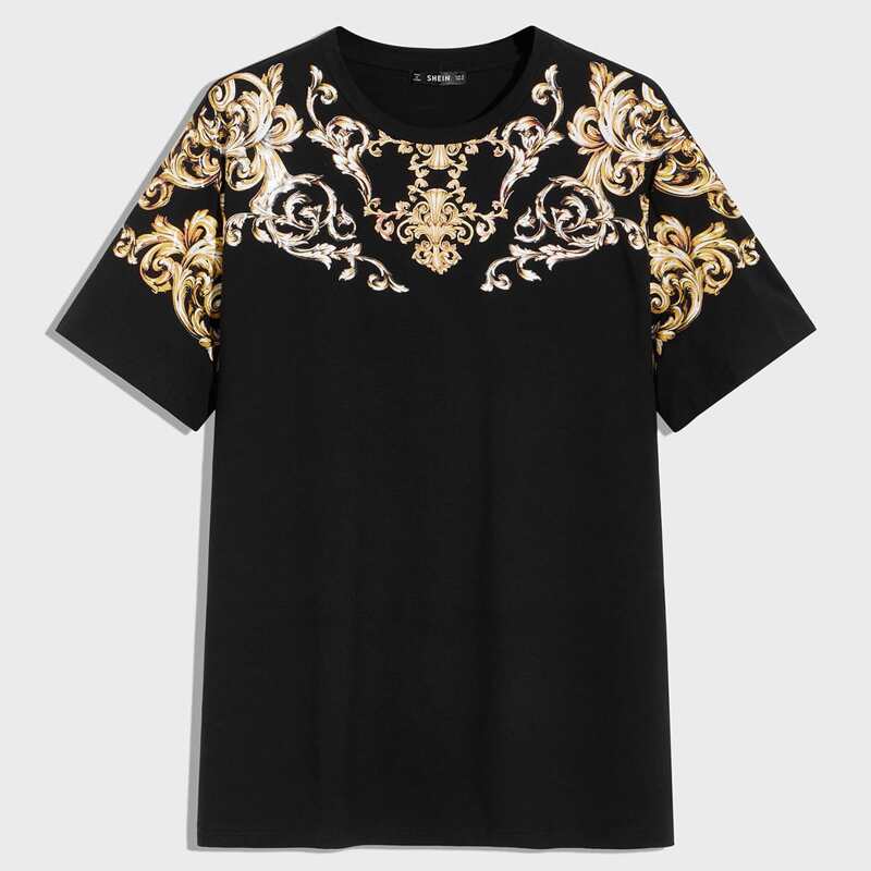 

Guys Scroll Print Tee, Black