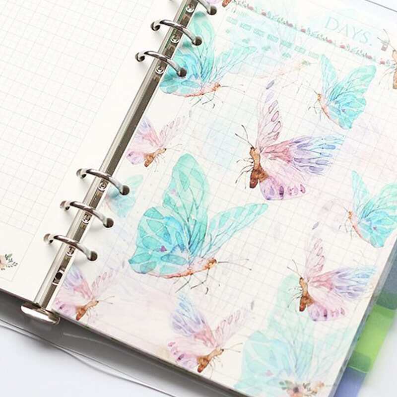 

6pcs 6 Holes Floral & Plant Print Index Page