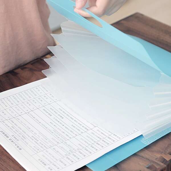 

1pc Multi-layer Portable File Folder, Multicolor