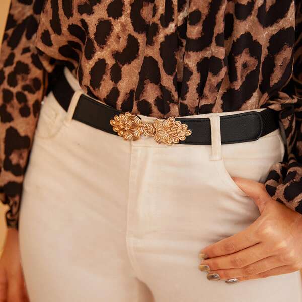 

Metal Buckle Belt, Black