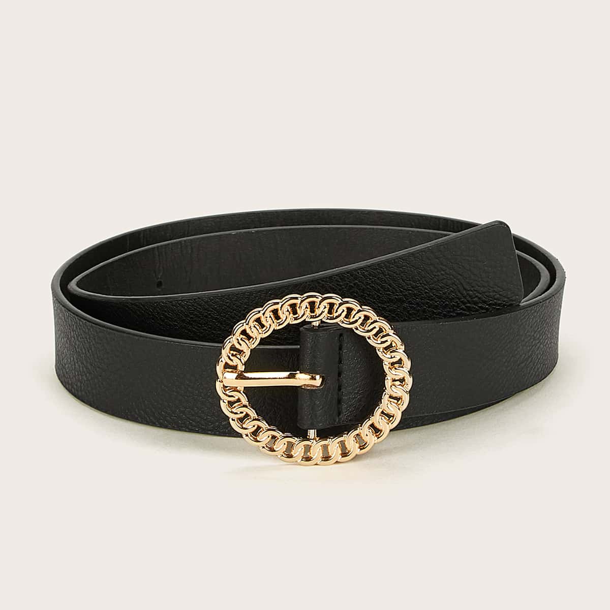 

Chain Design Buckle Belt, Black