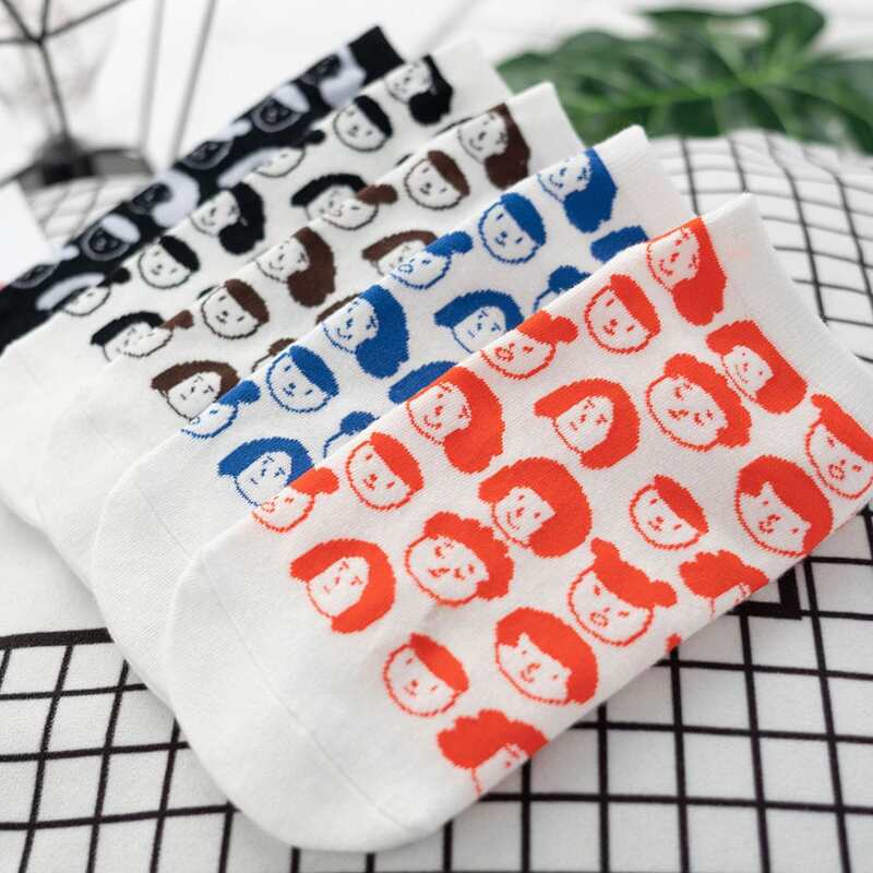 

5pairs Figure Graphic Ankle Socks, Multicolor