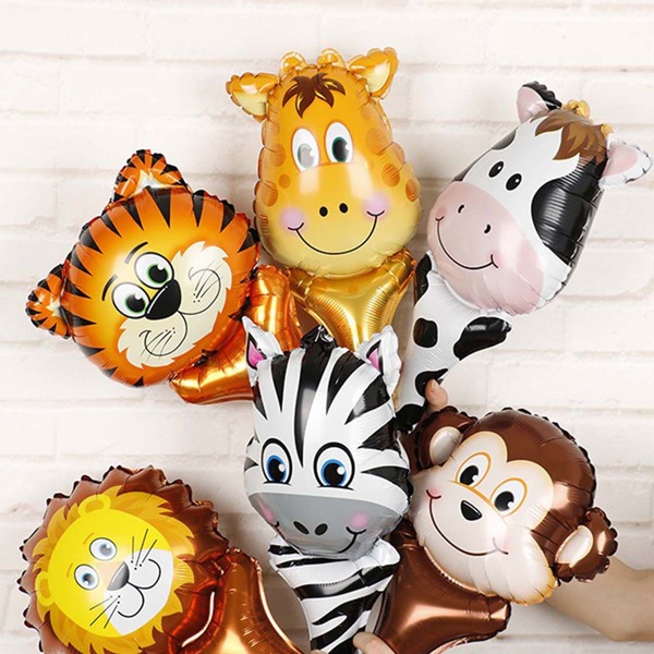 

6pcs Cartoon Animal Shaped Balloon, Multicolor