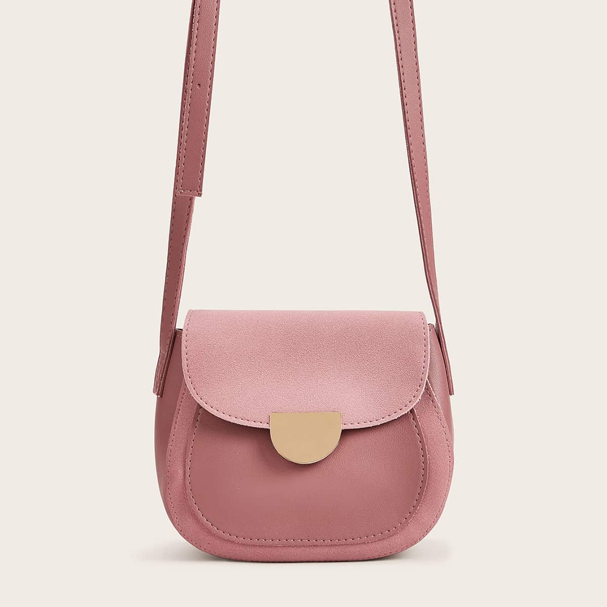 

Minimalist Flap Crossbody Bag, Pink