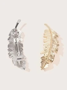 2入組葉子設計髮夾 - 彩色 - 查看 2