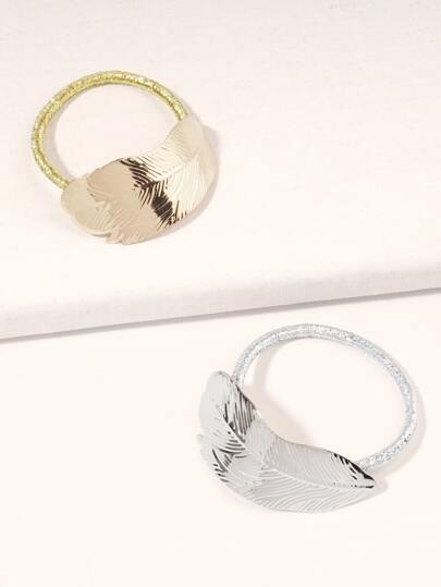 ربطة شعر مزخرف بورق معدني قطعتين